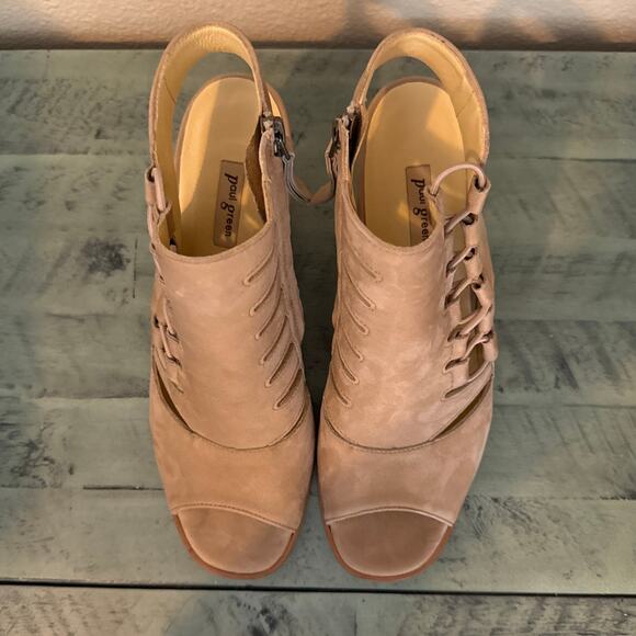 Paul Green Size 9 Sabrina Sandal Sisal Nubuk 3 1/2" Stacked Heel - Picture 15 of 15